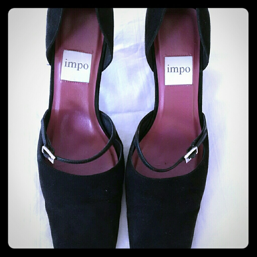Black Suede Heels by Impo, size 8.5 M